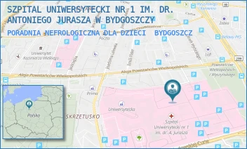 PORADNIA NEFROLOGICZNA DLA DZIECI - SZPITAL UNIWERSYTECKI NR 1 IM. DR. ANTONIEGO JURASZA W BYDGOSZCZY - MARII SKŁODOWSKIEJ-CURIE 9,  BYDGOSZCZ