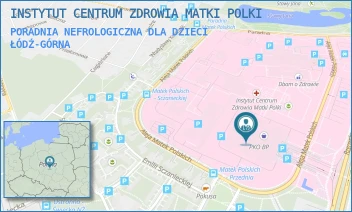 PORADNIA NEFROLOGICZNA DLA DZIECI - INSTYTUT CENTRUM ZDROWIA MATKI POLKI - UL. RZGOWSKA 281/289,  ŁÓDŹ-GÓRNA