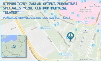 PORADNIA NEFROLOGICZNA DLA DZIECI - NIEPUBLICZNY ZAKŁAD OPIEKI ZDROWOTNEJ SPECJALISTYCZNE CENTRUM MEDYCZNE "ELAMED" - UL. STANISŁAWY LESZCZYŃSKIEJ 20,  ŁÓDŹ