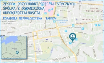 PORADNIA NEFROLOGICZNA - ZESPÓŁ PRZYCHODNI SPECJALISTYCZNYCH SPÓŁKA Z OGRANICZONĄ ODPOWIEDZIALNOŚCIĄ - UL. MOSTOWA 6, TARNÓW