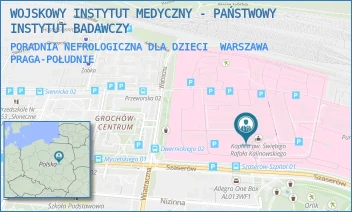 PORADNIA NEFROLOGICZNA DLA DZIECI - WOJSKOWY INSTYTUT MEDYCZNY - PAŃSTWOWY INSTYTUT BADAWCZY - SZASERÓW 128,  WARSZAWA PRAGA-POŁUDNIE