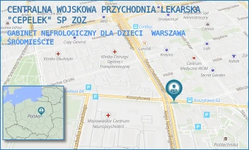 GABINET NEFROLOGICZNY DLA DZIECI - CENTRALNA WOJSKOWA PRZYCHODNIA LEKARSKA "CEPELEK" SP ZOZ - KOSZYKOWA 78,  WARSZAWA ŚRÓDMIEŚCIE