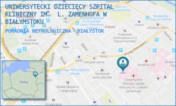 PORADNIA NEFROLOGICZNA - UNIWERSYTECKI DZIECIĘCY SZPITAL KLINICZNY IM.  L. ZAMENHOFA W BIAŁYMSTOKU - WASZYNGTONA 17,  BIAŁYSTOK