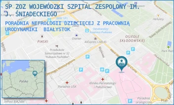 PORADNIA NEFROLOGII DZIECIĘCEJ Z PRACOWNIĄ URODYNAMIKI - SP ZOZ WOJEWÓDZKI SZPITAL ZESPOLONY IM. J. ŚNIADECKIEGO - SKŁODOWSKIEJ-CURIE 26,  BIAŁYSTOK